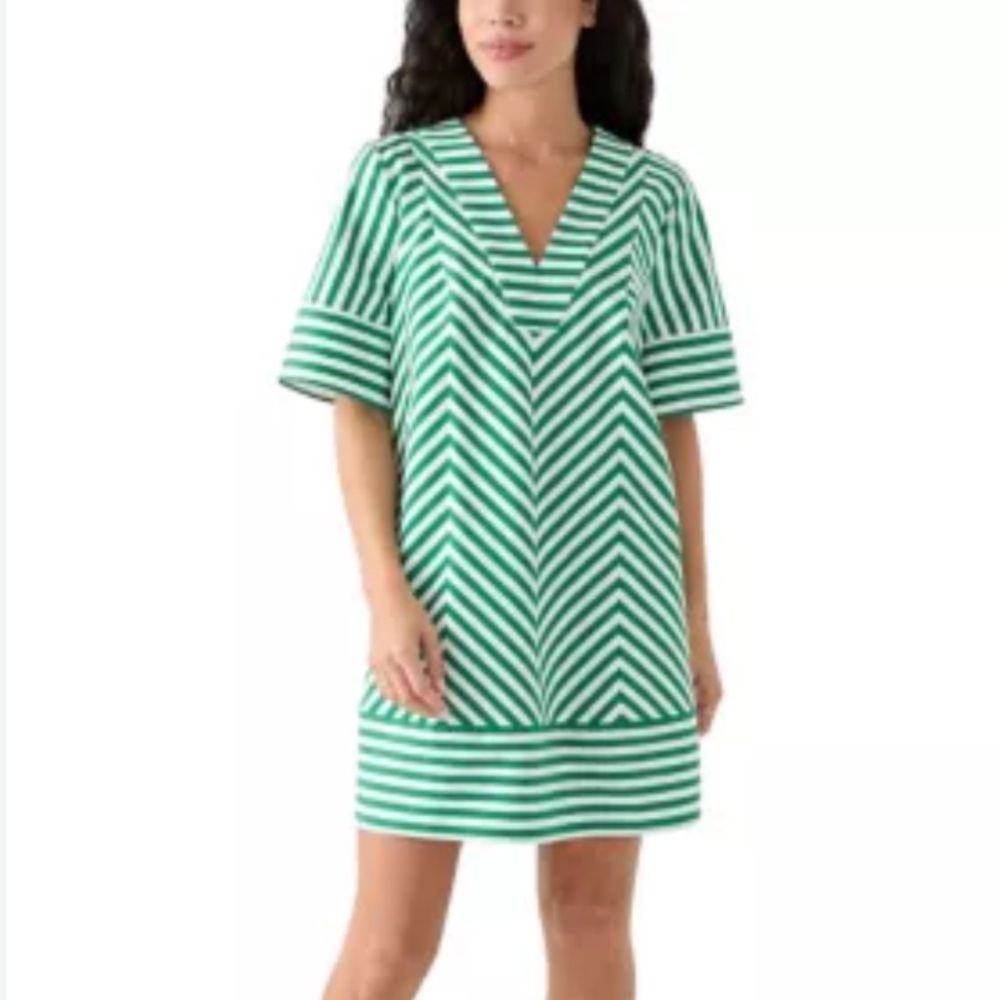 CROWN & IVY Green Striped Dress SIZE 2X